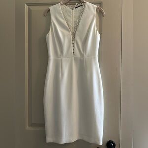 Elie Tahari Ivory Dress with Intricate Lace Detail